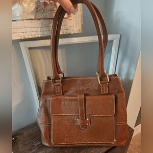 J. Mclaughlin Brown Leather Tote Handbag